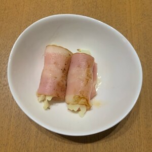 茹でキャベツベーコン巻き焼き